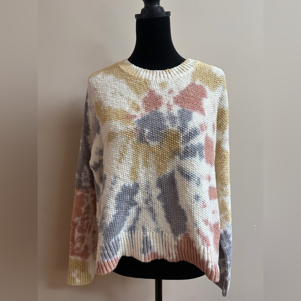 Madewell Tie-Dye Westford Pullover Comfy Casual Long Sleeve Sweater Top Shirt